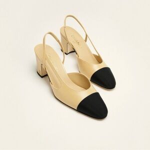 CHANEL goatskin slingback pumps, 38